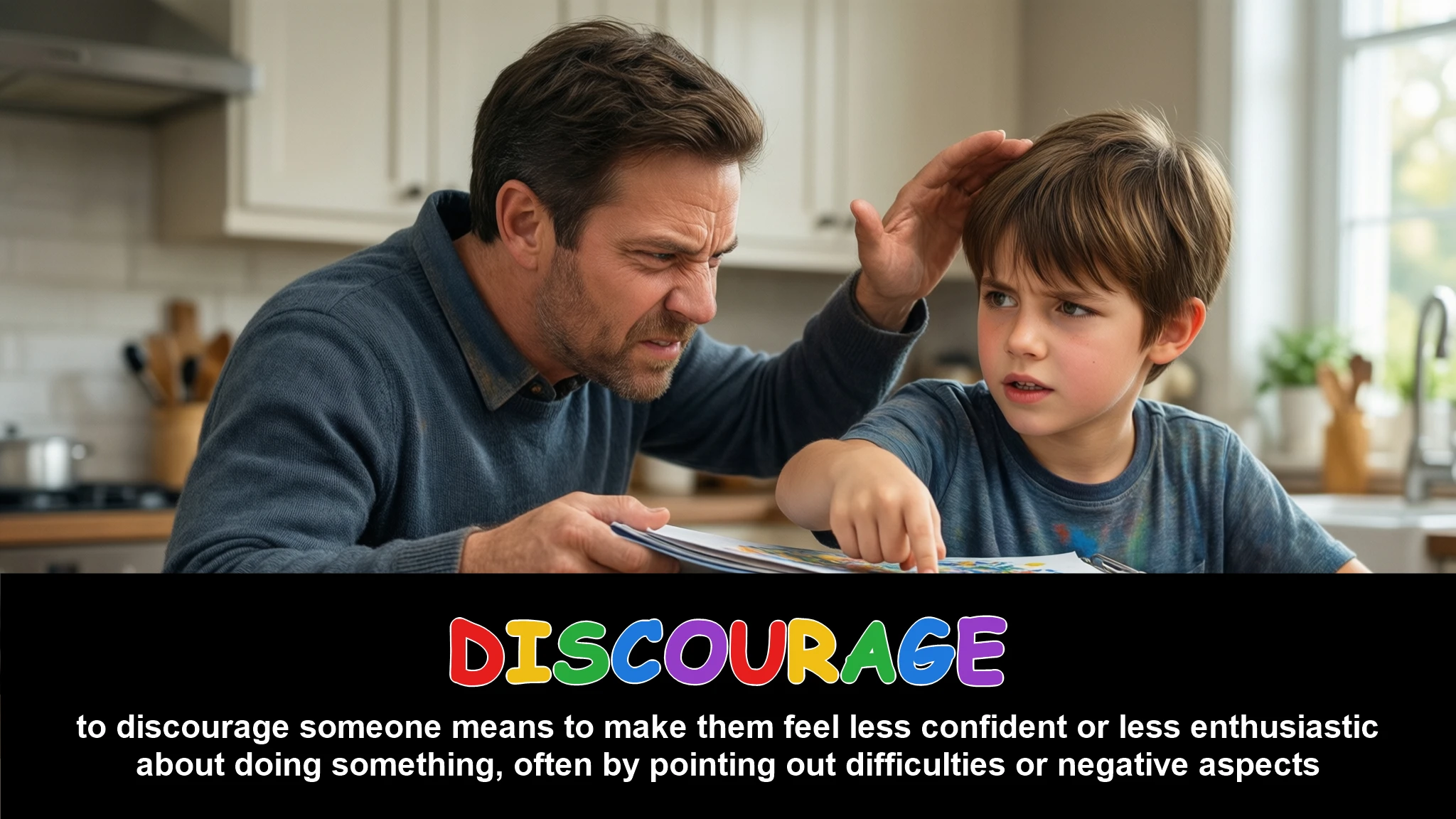 English Illustration for discourage